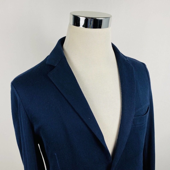 Tomorrowland 40R Casual Sport Coat Navy Blue 100% Cotton Two Button Vented